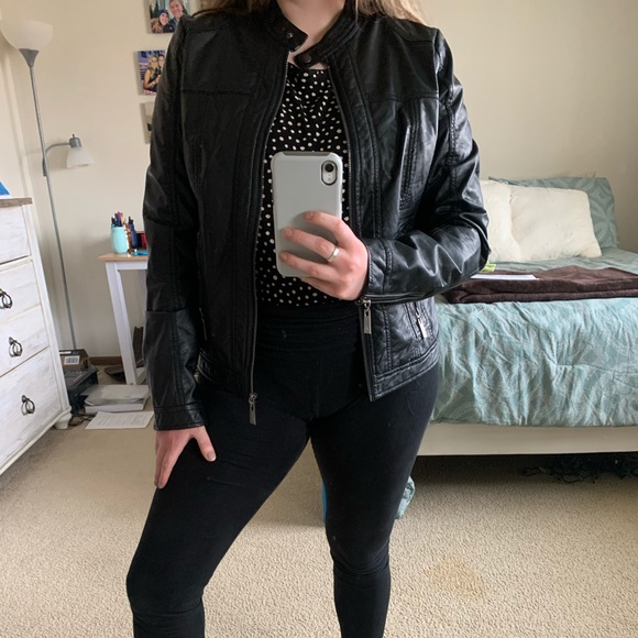 Black Vegan Leather Jacket - Picture 2 of 8